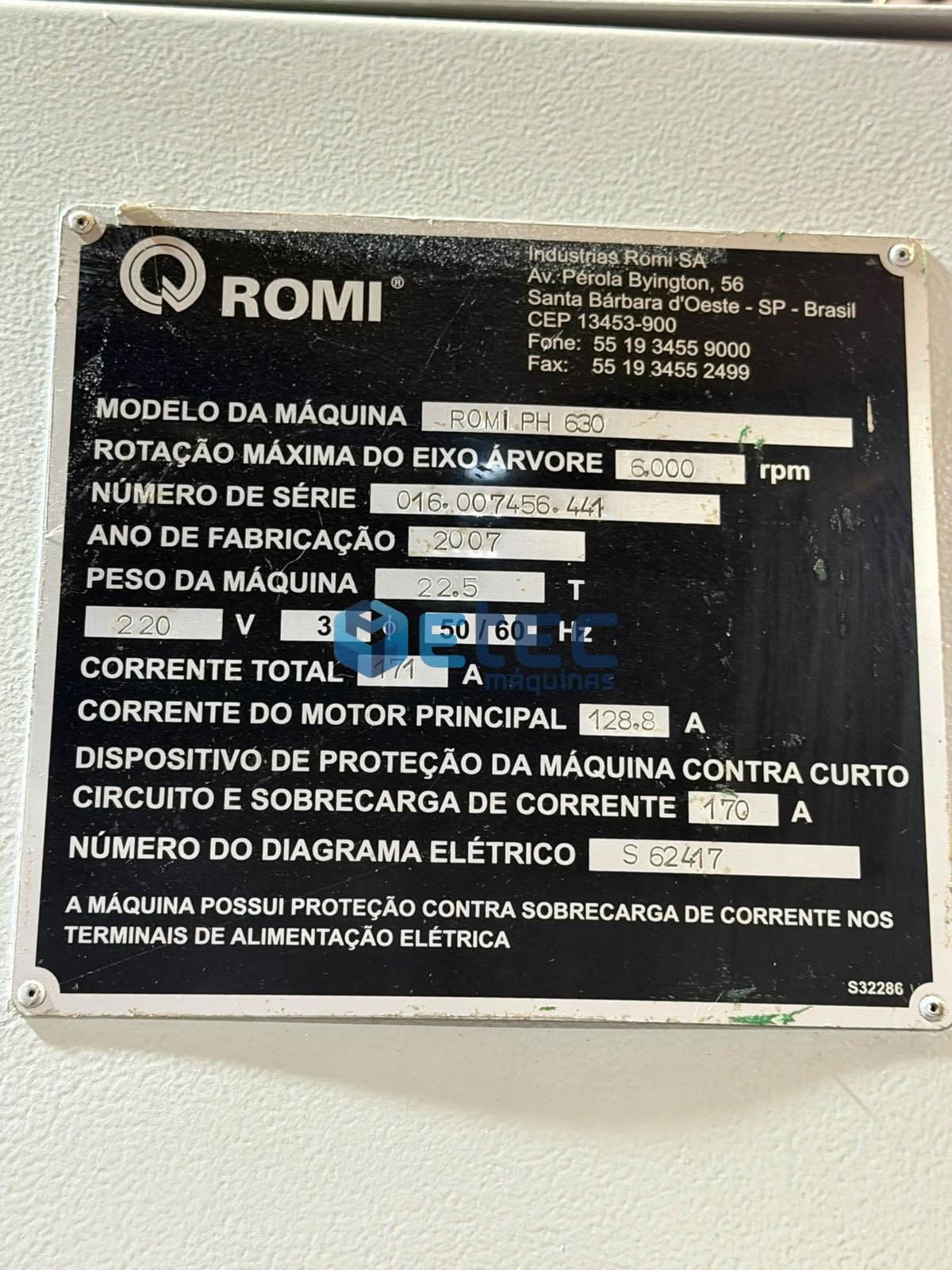 Centro de Usinagem Horizontal Duplo Pallet Romi PH630