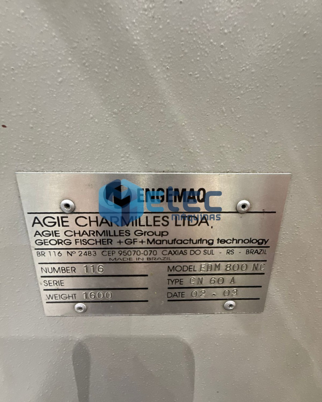 Eletroerosão Charmilles EDM 800 NC