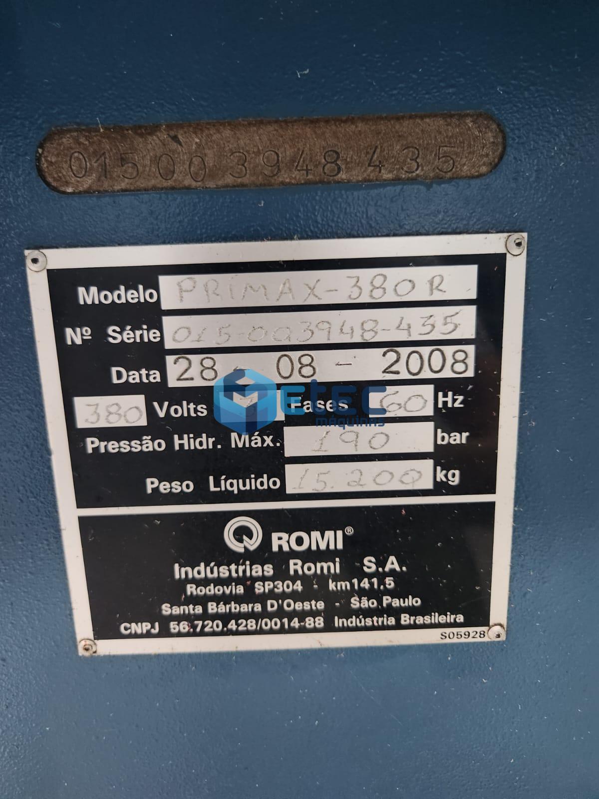 Injetoras Romi Primax 380R Ton (02 Máquinas)